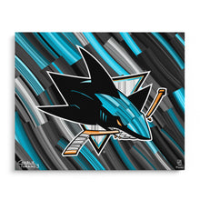 Load image into Gallery viewer, San Jose Sharks 16&quot; x 20&quot; Embellished Giclee